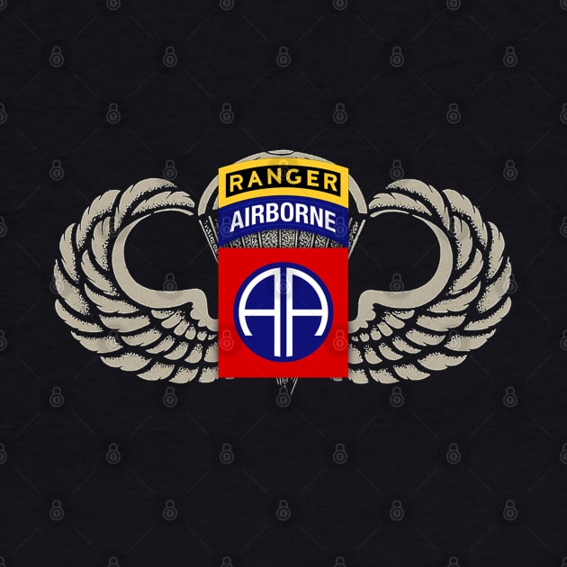 82nd Airborne Division Patch with Ranger Tab - Paratrooper by floridadori